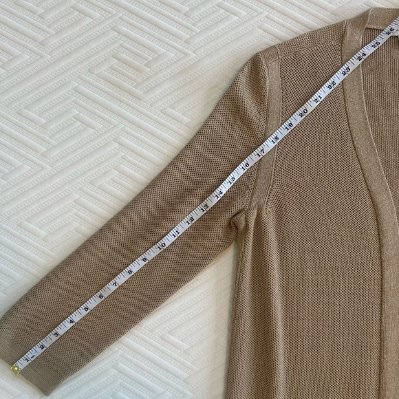 Talbots Tan Open Cardigan with Metallic Thread Size Small - Picture 9 of 9